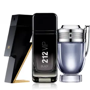 KIT 4 BAD BOY, 212 VIP BLACK, INVICTUS