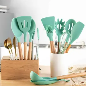 Set 12 Utensilios De Cocina Silicona Res