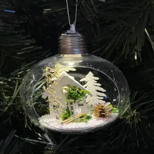 BOLA NAVIDAD X2 TRANSPA/LUZ 10CM