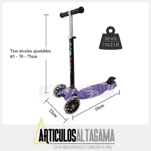 Patineta Monopatin  Regulable luces