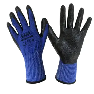 GUANTE NITRILO RAYADO AZUL