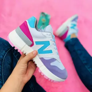 Tenis New Balance Azul Fucsia Dama