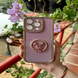 IPHONE 14 PRO   FUNDA LILA DIAMANTE POP
