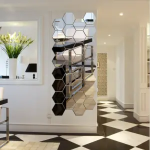 Espejos decorativos hexagonales x6