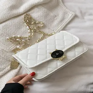 Bolso De Cadena Con Broche De Gato