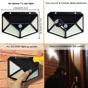 Lampara De Panel Solar Exteriores X4