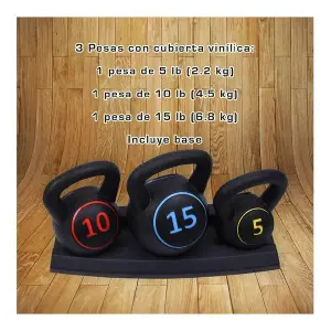 Set de 3 pesas Rusas con rack Athletic W
