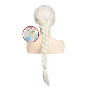 Peluca De Frozen Disfraz Elsa Blanca