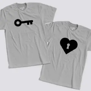 Camiseta estampada t-shirt de pareja cor