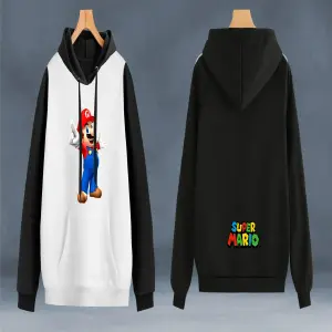 Buzo Buso,hoodies Hombre mariobros NEGRO