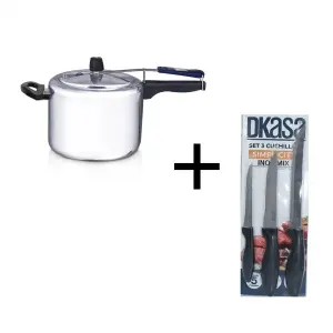 Olla a presión 6 lt + Set de Cuchillos x3: ¡Cocina más rápido y fácil! - Olla presión 6 lt + Set de Cuchillos x3