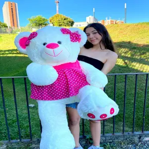 Peluche de osa con vestido 1.40m