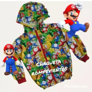 Chaqueta rompevientos niño mario amarill
