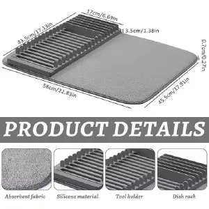 Escurridor Loza Con Tapete Absorbente