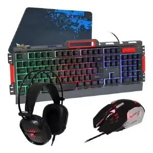 Combo gamer 4 en 1 k58 retroiluminado