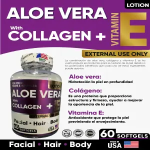 Aloe Vera, Colágeno y Vitamina E: La Triple Aliada para tu Piel - Aloe Vera Colageno + Vitamina E