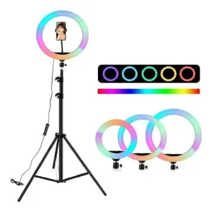 Aro Multi Colores Luz Lampara Led 26cm