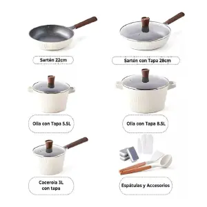 Set Batería De Cocina 16 Pzs Ollas Y Sar