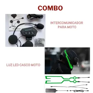 INTERCOMUNICADOR MOTO+ LUZ LED CASCO MOT