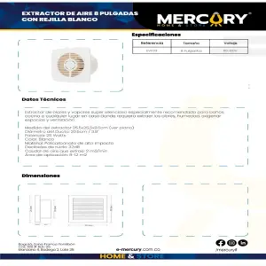 Extractor de Aire con Rejilla