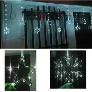 Cortina Copos y Estrellas 3 Metros Luces
