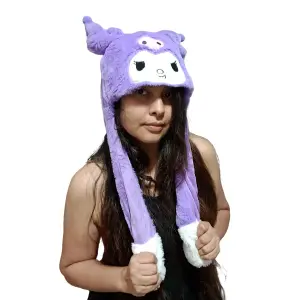 Gorro de peluche con movimiento de oreja