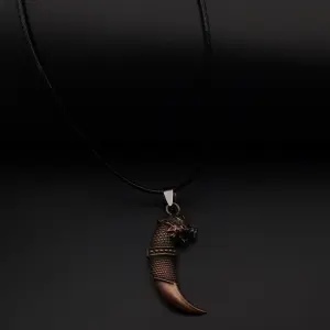 Collar Colmillo Dragon Metalico