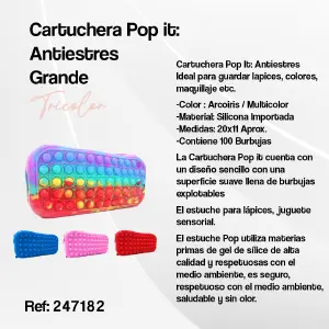 247182-CARTUCHERA POP IT ANTI ESTRÉS GRA