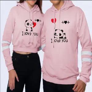 Buzo, Buso Hoodie Panda "love u" PAREJA