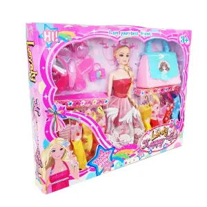 Muñeca Princesa Vestidos Bolso Accesorio