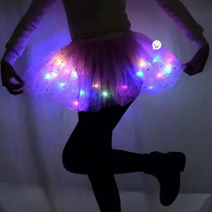 Tutú Colores Niñas Luz LED Falda OF-202