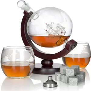 Decantador De Whisky Globo + 2 copas