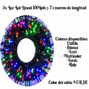 6x Lineal Cable Verde 100L | 7.5 metros
