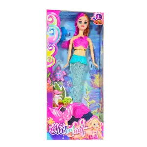 Muñeca Sirena Cola Multicolor Luces