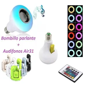 Combo Bombillo parlant + Audifonos Air31