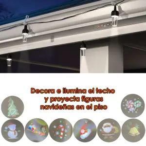 Cadena De 8 Luces Proyección Led figuras