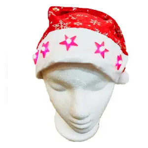 6 gorros de navidad con luces