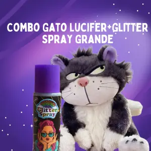 Combo Gato lucifer+Glitter Spray Grande