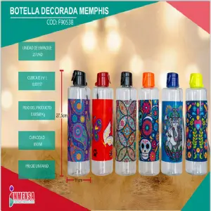 BOTELLA DECORADA MEMPHIS