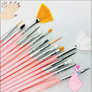 Juego De Pinceles Para Uñas X 15