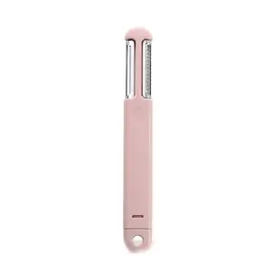 Cuchillo Pelador Rebanador 3 En 1 Rosa