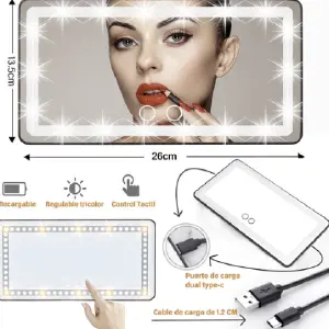 ESPEJO LUZ LED CARRO: Ilumina tu camino con estilo - ESPEJO LUZ LED CARRO