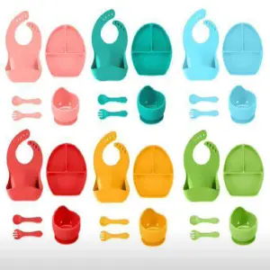 SET VAJILLA SILICONA BEBE 6 PIEZAS