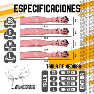 Cinturón de Cuero 100% para Levantamiento de Pesas - Cinturon 100% Cuero Pesas Gym