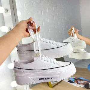 Tenis Dama Blancos Alto