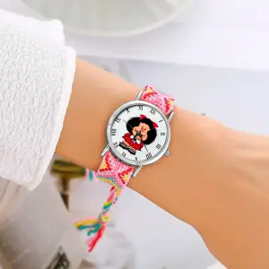 Reloj Mafalda Tejido Hilos Artesanal Muj