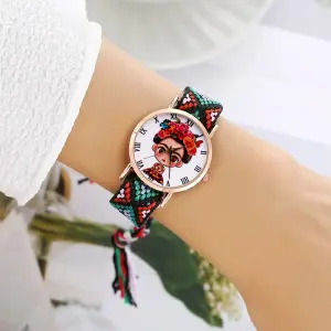 Reloj Frida Tejido Hilos Artesanal Mujer