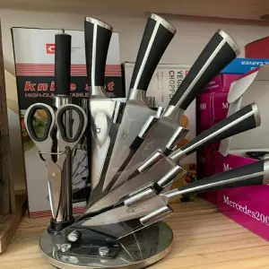 set de cuchillos con soporte