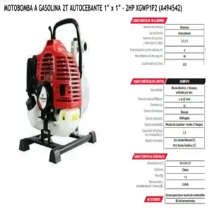 MOTOBOMBA A GASOLINA 2T / 2 HP /AUTOCEBA