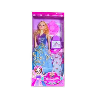 Muñeca Vestido Multicolor Sombrero Fashi